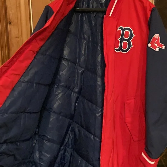 NWT Red Sox Long Quilted Jacket - Picture 3 of 16